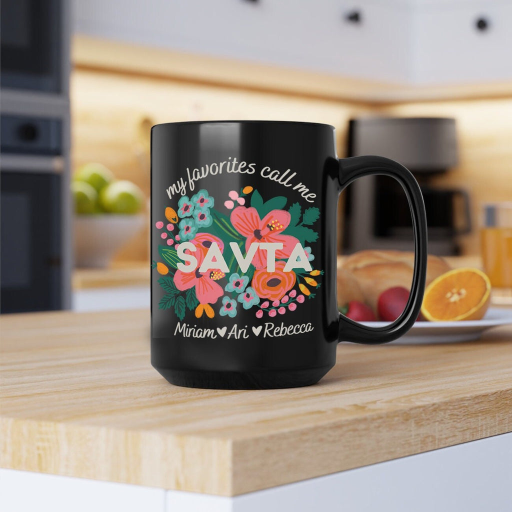 Personalized Imma Mothers Day Flower Mug 11oz 15oz Savta  jewish art coffee Ceramic Mugs Israel jewish gift Mother mom gifts Flowers Israeli