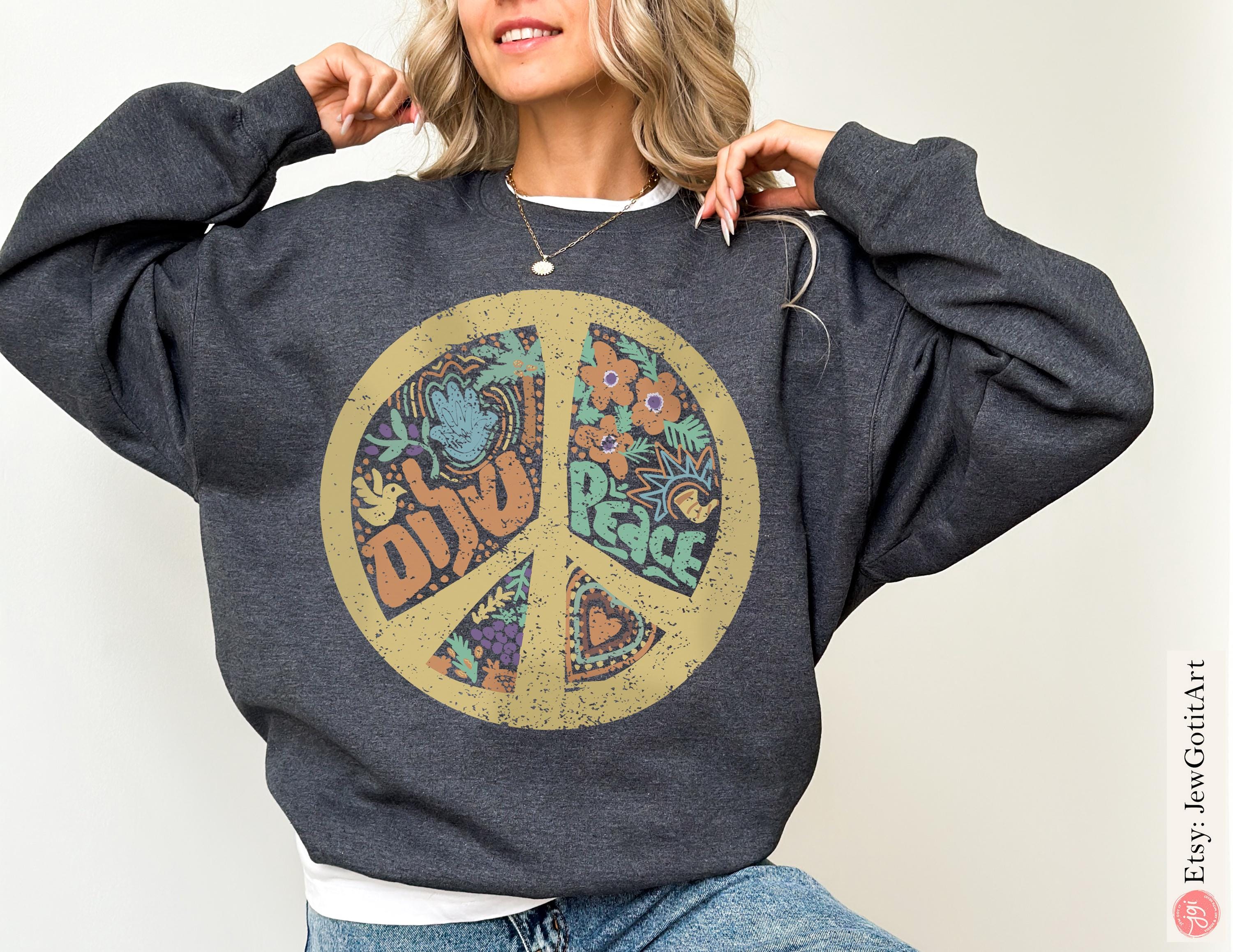 Shalom Peace Sign Tote bag Canvas Mug 11oz 15oz jewish art coffee Ceramic Israel jewish Hanukkah Gifts Israeli Artist Israel Art World Peace