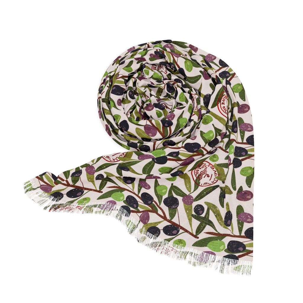 Israeli Olives Scarf Head Headwrap Fruit Scarves Women fabric Hair Cover Covering Jewish Israeli Artist Fruits Art Am Yisrael Chai Olive Art