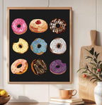 Hanukkah Wall Art Jelly Donut Art Poster: Food Art Framed Art Jewish Gift, Israeli Design Chanukkah