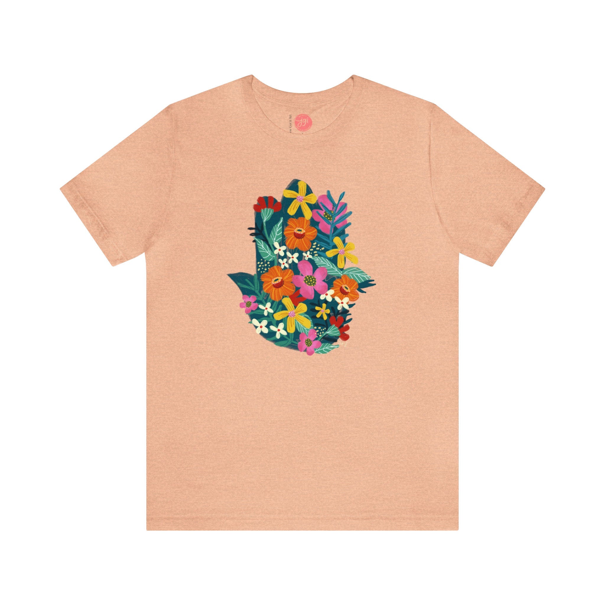 Flower Hasma Shirt, Jewish tshirt, Hebrew shirt, woman shirt, t-shirt women trendy, Vintage Inspired Cotton T-shirt, Unisex Tee flower shirt