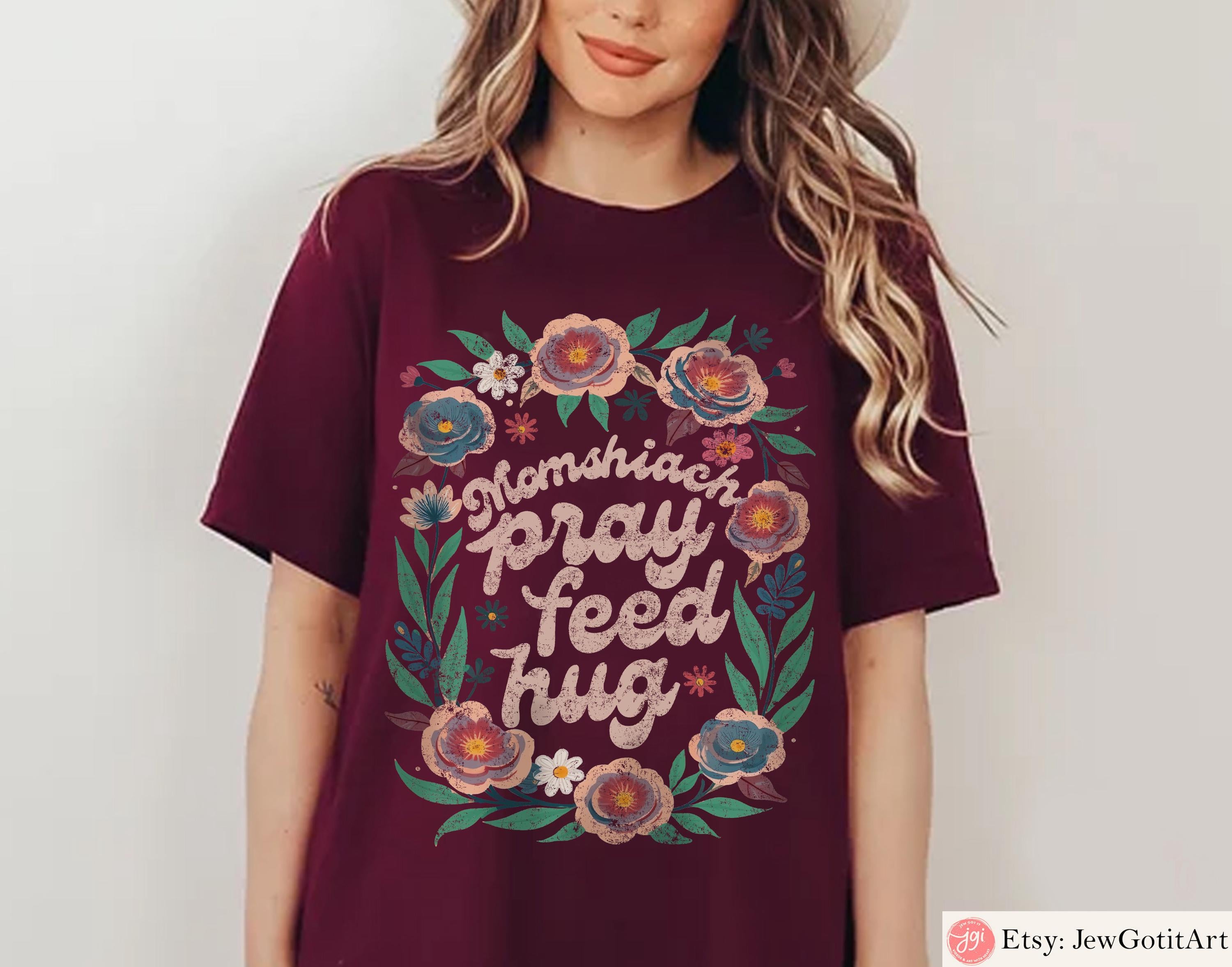 Jewish Mom Shirt Momshiach Pray Feed Hug Tee Jewish T-Shirt for Women Bible Mom Gift Shabbat Shirt Hebrew Jewish Apparel Shirt Israel Shirt
