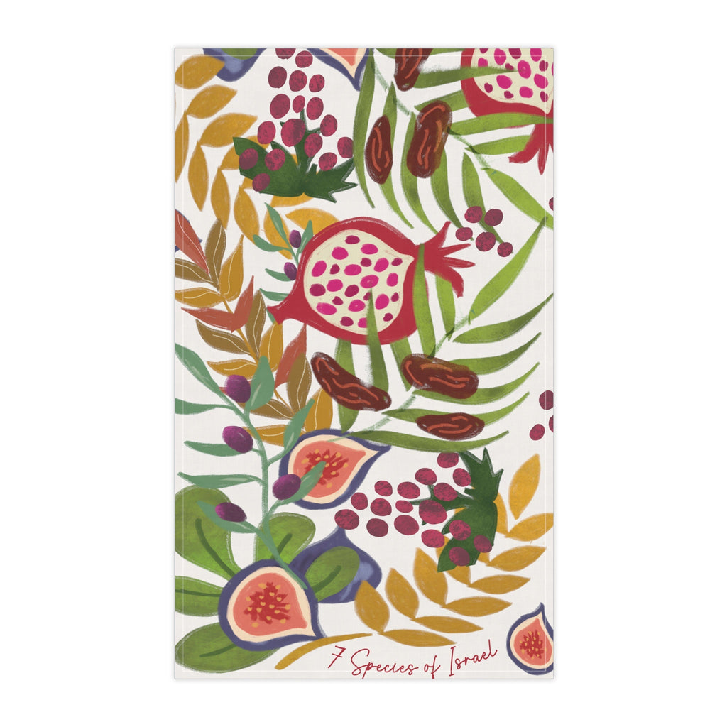Hand drawn Art Kitchen Towel | 7 Species of Israel, tea towel, cotton towel, towel design, Kitchen decor, home decor, Jewish gift