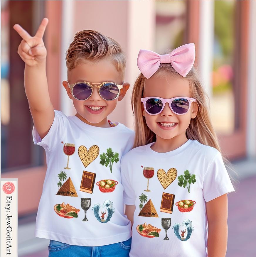 Passover T-Shirt for Men & Women Graphic Tee, Jewish Holiday Shirt Pesach Shirt Am Yisrael Chai Passover Gift Jewish Apparel Moses Matzah