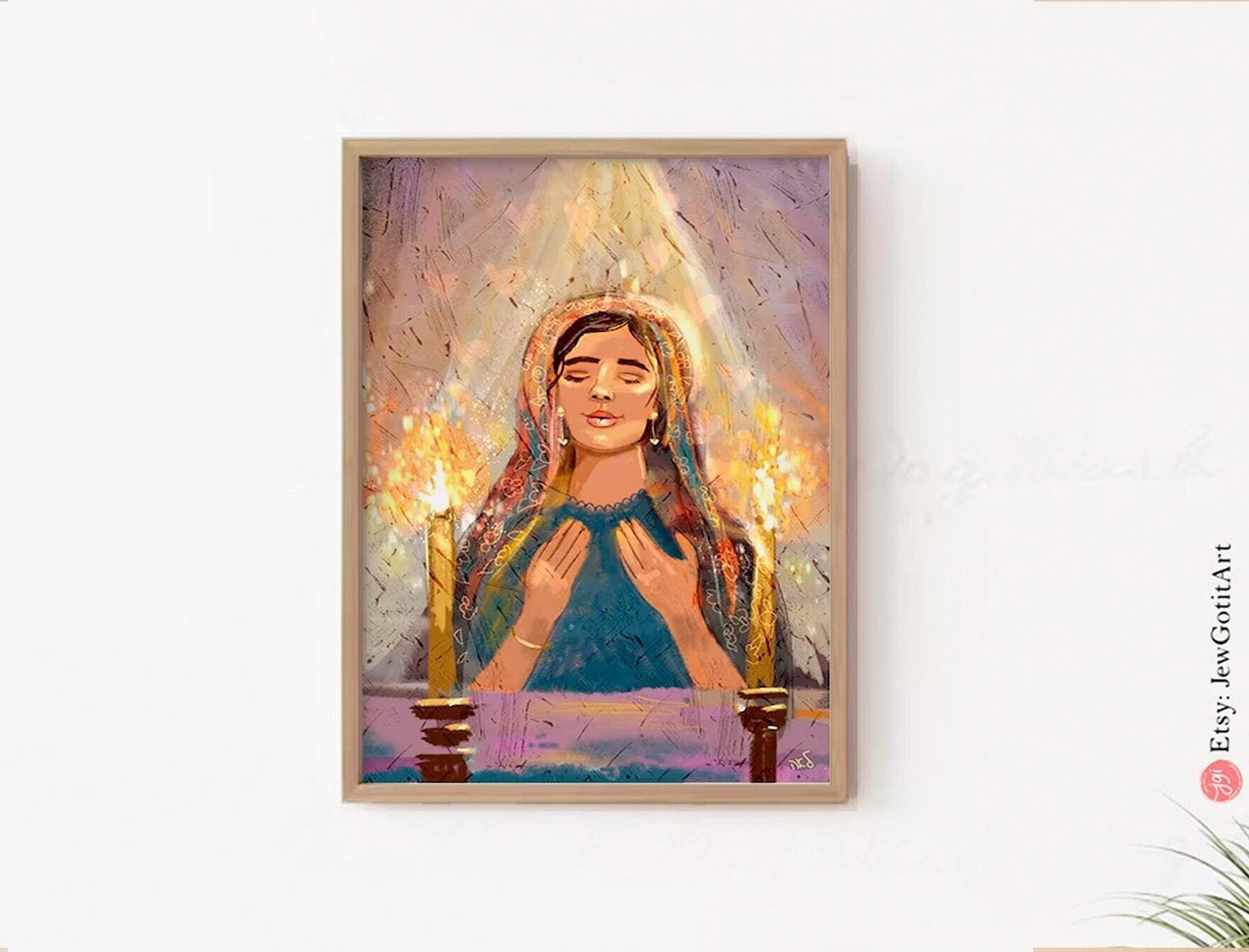 Shabbat Candles Wall Art Lighting