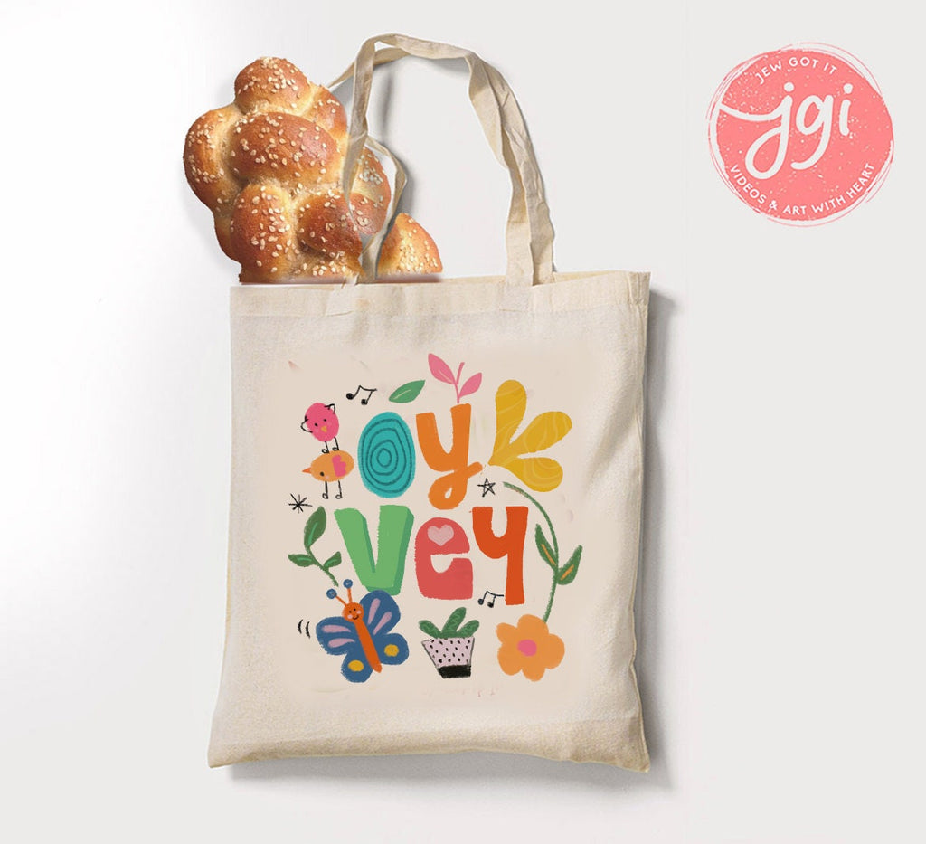 OY VEY Tote bag, cotton canvas bag, Tote bag, Aesthetic tote bag, Aesthetic, Gift for her, Gift for him, Art tote bag, Art, Shabbat, Jewish