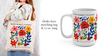 Flower Market Haifa Israel Tote Bag Mug 11oz 15oz Floral Art Jewish Gift Kalanit Flower Shirt Israeli Artist Mug Ceramic Mugs Kalanit Flower