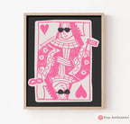 Queen of Hearts Esther Wall Art Biblical Art Royalty Artwork Esther Story Decor Spiritual Home Decor Jewish Queen Art Inspirational Wall Art