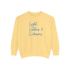 Hanukkah Sweater, Light Latkes and L'chaims, Jewish Holiday, gift, Unisex Garment-Dyed Sweatshirt
