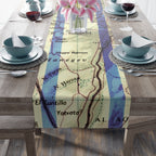 Israeli Flag Map Table Runner Decor Decoration Jewish gifts Israel gift Holiday Israeli Artist Israel State Maps Jewish Star of David