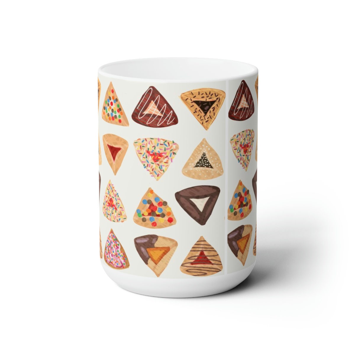 Hamantaschen Purim Cookie Mug Jewish gift Israel art Israeli artist coffee cup coffee mug tea Ceramic 11oz 15oz work gifts Jewish Holiday