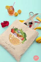 Falafel Tote Bag, cotton bag, everyday bag, Jewish gift, food gift, Middle East, hummus, shopping bag, israel, bag gift, food lover food art