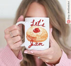 Hanukkah Donut Mug 11oz 15oz Tote bag Canvas Jelly Donut jewish art coffee Ceramic Israel jewish Hanukkah Gifts Israeli Artist Israel Art