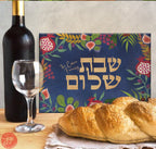 Challah Cutting Board Personalized Shabbat Shalom Glass 7 Species of Israel Hand drawn art, jewish gift, shabbat, shalom, shabbos, challah