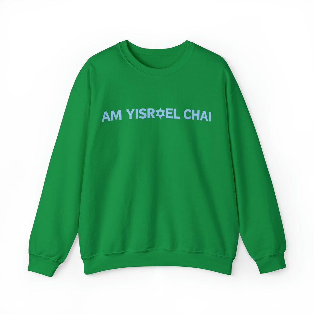 Am Yisrael Chai Jewish Star of David Sweater Unisex Crewneck Sweatshirt Israel sweater Jewish gift Hanukkah gift proud jew israelite Stand