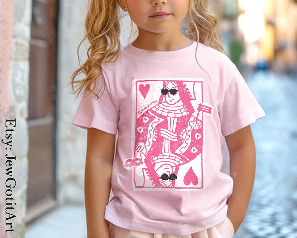 Queen Esther Hoodie Sweatshirt T-Shirt Purim Costume Israeli Jewish Holiday Gift Am Yisrael Chai Queen of Hearts Card Shirt Jewish Gifts