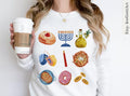 Hanukkah Sweater Latke Menorah Donut Shirt woman man shirt unisex jewish gift Israel Sweatshirt Jewish Shirt Chanukah Israeli Artist Holiday