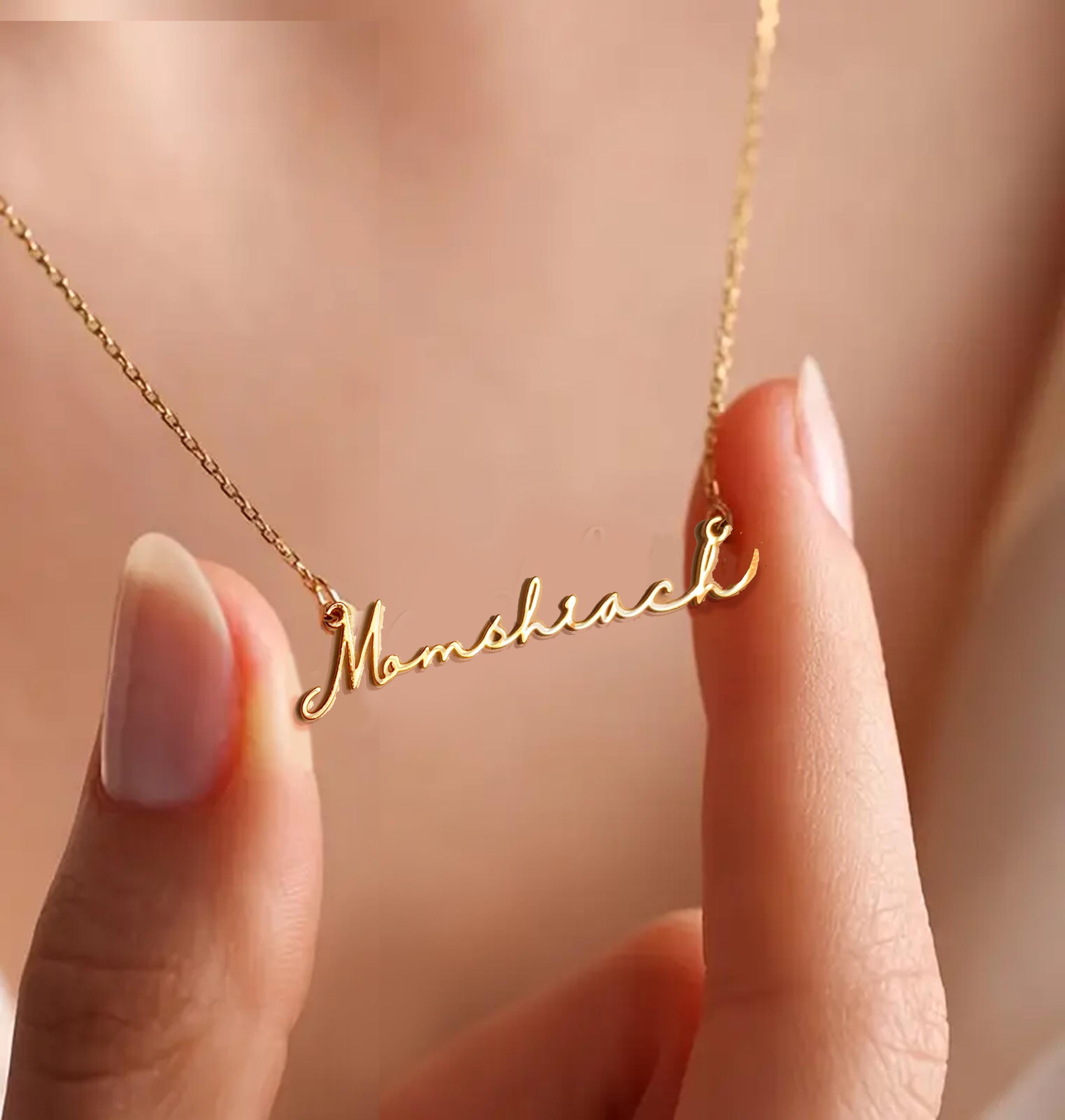 Momshiach Necklace Custom Necklace Mom Gift Jewelry Designed Israeli Artist Customizable Jewish Gift Necklace English Jewish Gift Her