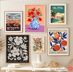 Flower Market Wall Art Poster Israeli Artist Gift Jewish Pride Apparel Am Yisrael Chai Flowers Art Design Hebrew Living room Kitchen Decor