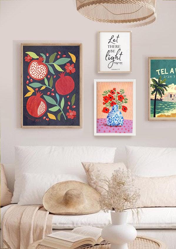 Abracadabra Framed Art Wall Poster Inspirational Art Create what speak Jewish Art Israeli Artist Motivational Quotes Torah Bible Verse Decor