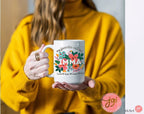 Personalized Imma Mothers Day Flower Mug 11oz 15oz Savta  jewish art coffee Ceramic Mugs Israel jewish gift Mother mom gifts Flowers Israeli