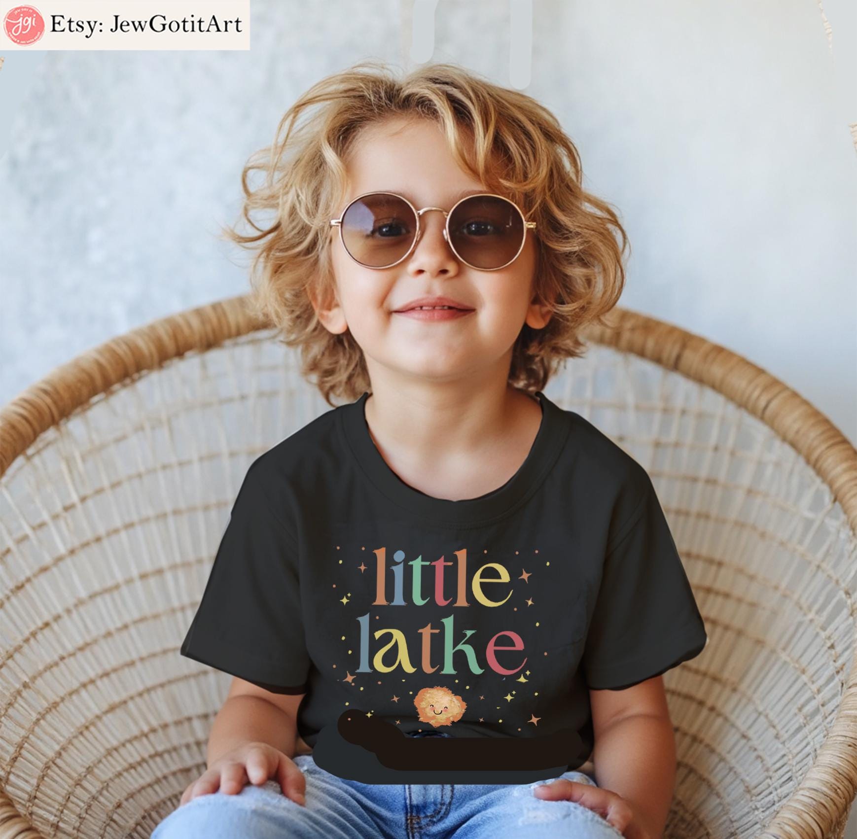 Little Latke Baby Onesie | Hanukkah Shirt | Personalized Jewish Gift | Custom Baby Bodysuit by Israeli Artist | Am Yisrael Chai Holiday Gift