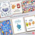 Funny Hanukkah Cards Holiday Jelly Donut Jam Session Punny Happy Hanukkah Cards donut, Chanukah Card donuts Greeting Card Set Jewish Holiday