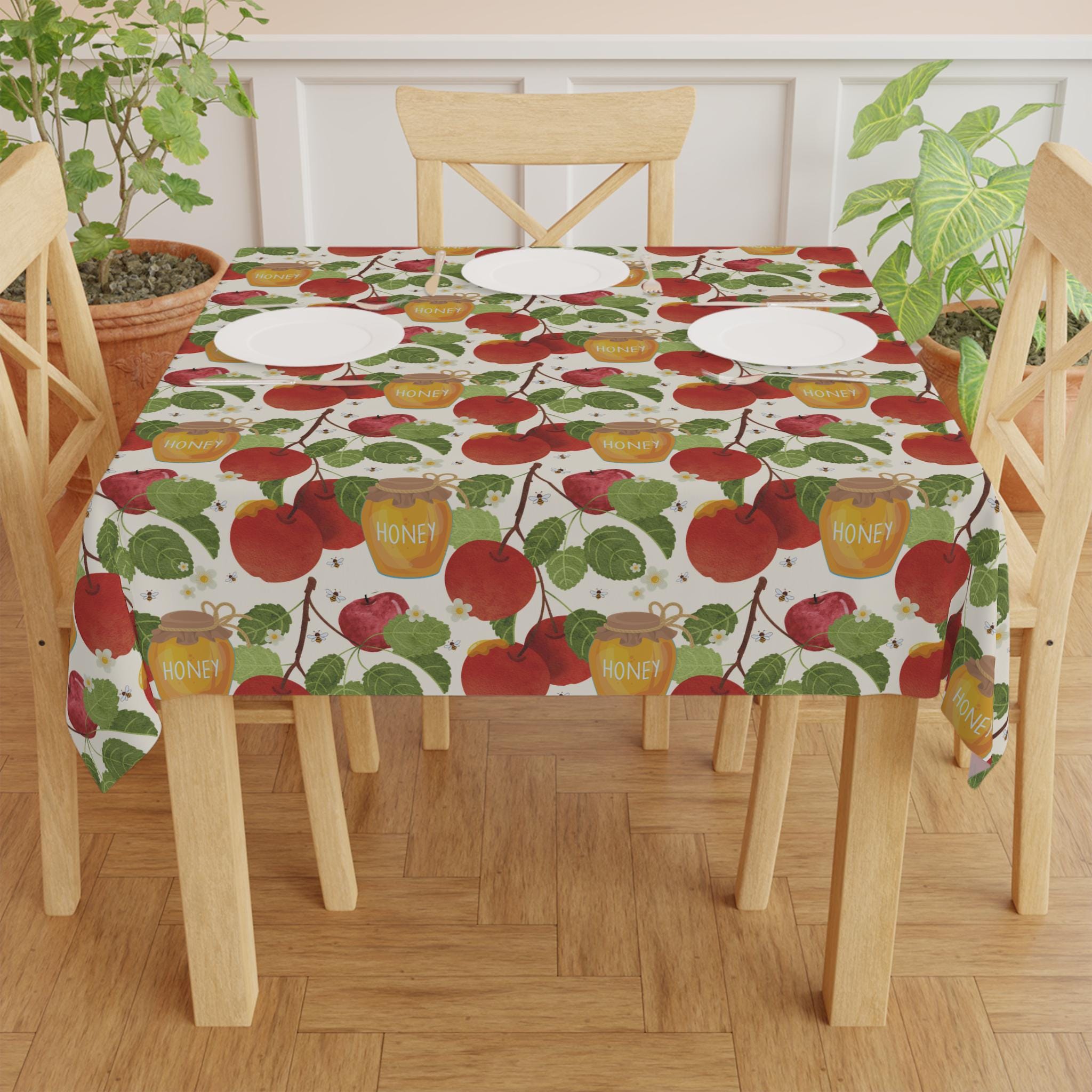 Figs Tablecloth Indoor Outdoor Cotton 7 Fruits Israel Israeli Artist Home Decor Shabbat Fruit art Hanukkah Gifts Pomegranate tablecloths