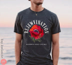 ReJEWvination Tshirt unisex Shirt woman man shirt, jewish gifts Israel Art Design Jewish Shirt Hanukkah Israeli Artist Kalanit red flower