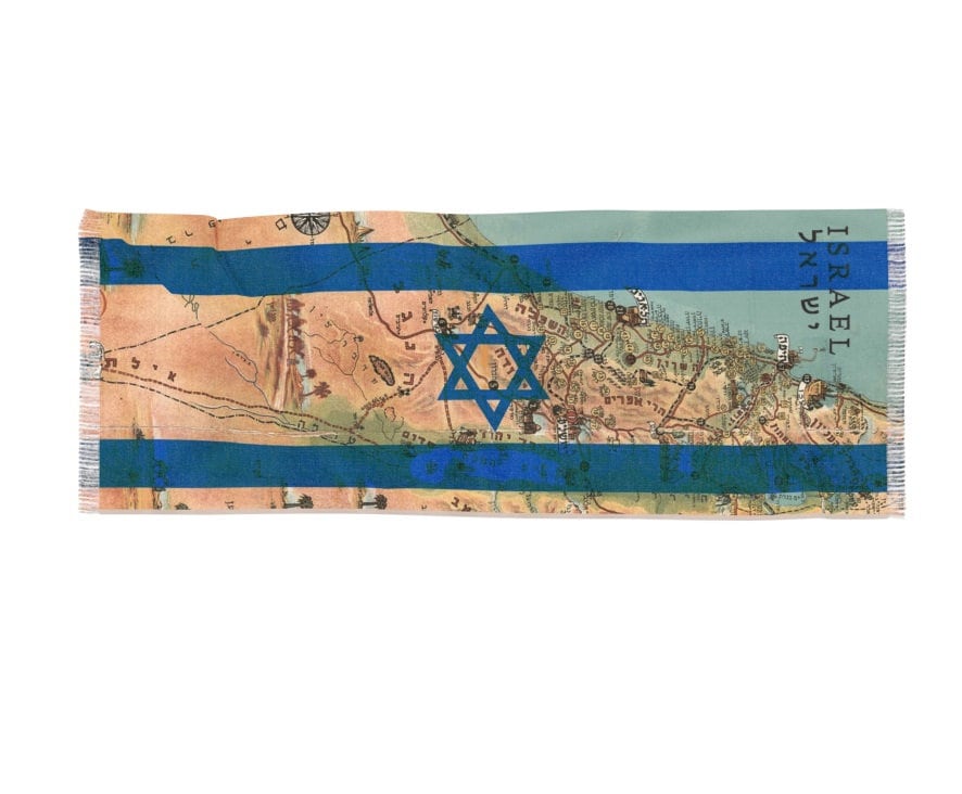 Israel Flag Map Scarf Light Men Women Hair Cover Covering Jewish Israeli Artist Am Yisrael Chai Headwrap Passover Israeli Maps Gifts Hebrew