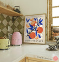 Jaffa Oranges Wall Art Print Israel Poster Hand Drawn Tel Aviv Illustration Jewish Home Decor Am Yisrael Chai Gift Orange Art Print