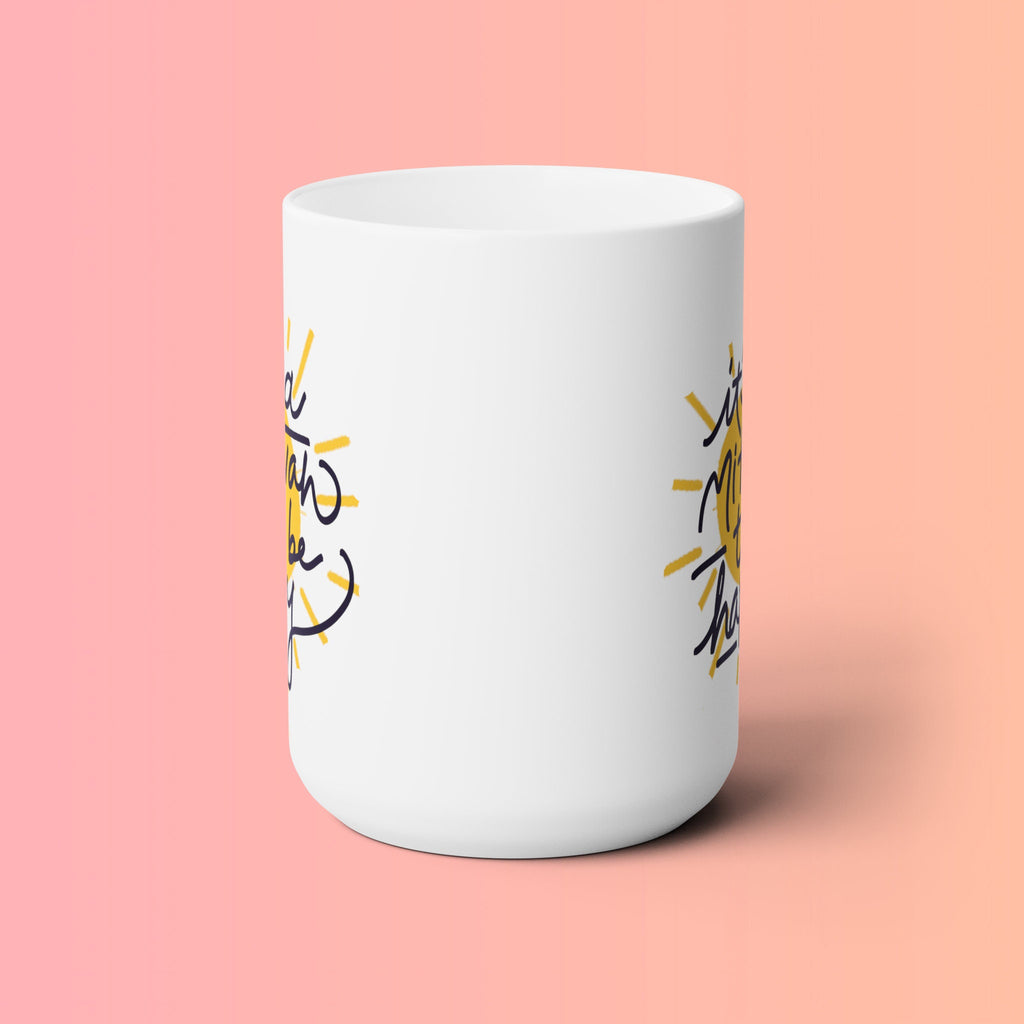 Happy Jewish Mug, art drawing, tea cup, coffee cup, Ceramic Mug 15oz, work mug, morning mug, Israel, Jewish gift, coffee mug, sun mug, gift