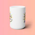 Happy Jewish Mug, art drawing, tea cup, coffee cup, Ceramic Mug 15oz, work mug, morning mug, Israel, Jewish gift, coffee mug, sun mug, gift