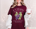 Grape Shirt Am Yisrael Chai Tee Jewish Israel Gift Hebrew Kiddush Fruit Art T-Shirt L’Chaim Judaica Apparel Kiddush Cup Sweatshirt Option