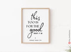 This too is Good Framed Art Wall Poster Gam ze la tova Inspirational Jewish Israeli Artist Motivational Quotes Torah Bible Verse Wall Decor