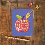 Shana Tova Honey Apple Card Rosh Hashana, Graphic Card  | Funny, Colorful and Jewish Holiday Greeting Card