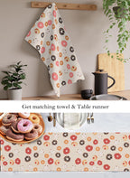 Hanukkah Donut Art Kitchen Towel: Jewish Holiday Table Decor