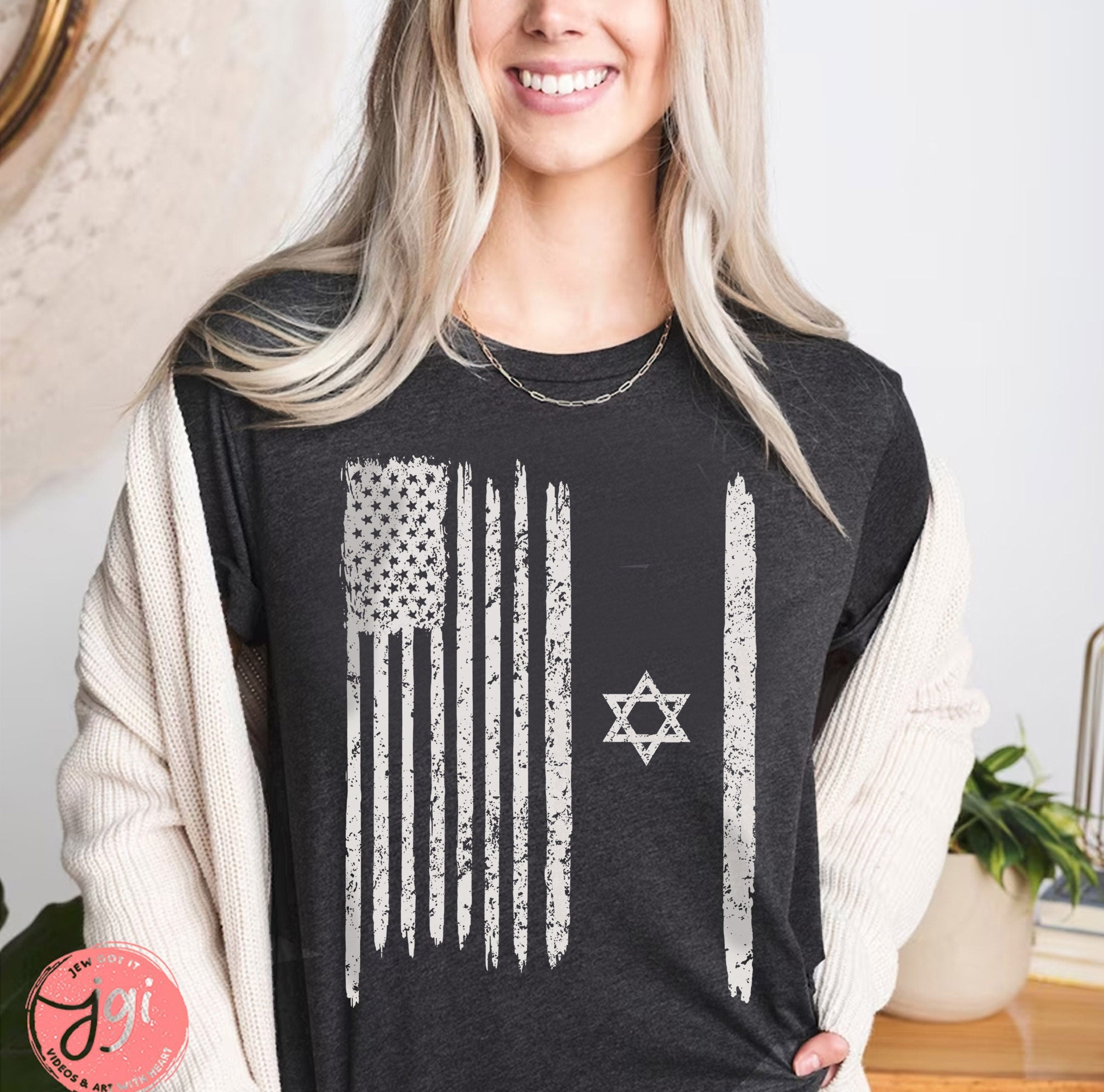 USA & Israel Tshirt, Unisex shirt graphic tee shirt israel Art jewish, jewish gift Israelite Israeli Pride, Proud Jew Stars Stripes America
