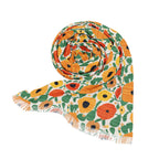 Tel Aviv Flower Scarf Head Headwrap Flowers Scarves Women fabric Hair Cover Covering Jewish Israeli Artist Art Yisrael Chai Israel flowers
