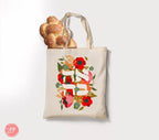 Ahava Love Tote Bag DesignHebrew Israeli Artist Israel Art Jewish Holiday Hanukkah Support Flowers Nature Gift Gifts Canvas cotton art