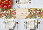 Shana Tova Table Runner, Rosh Hashanah Jewish gift Jewish holiday Israel 7 species apple honey, jewish art, table decor, custom personalized