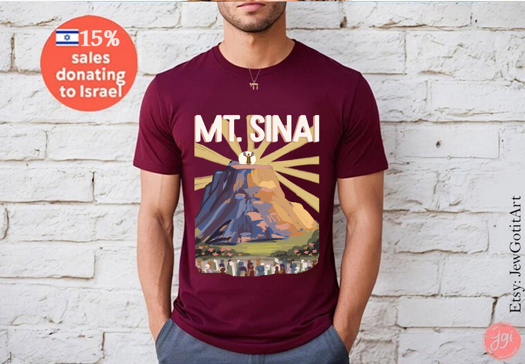 Mt. Sinai TShirt Shavuot Am Yisrael Chai shirt graphic shirt israel art jewish gift Proud Jew Israeli Artist Jewish Holiday Gift Idea