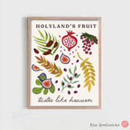 7 Species of Israel Wall Art Fruits Israel Holyland Am Yisrael Chai Jewish gift Israeli Artist Gift Jewish Gifts Art Poster Israel Art Gifts