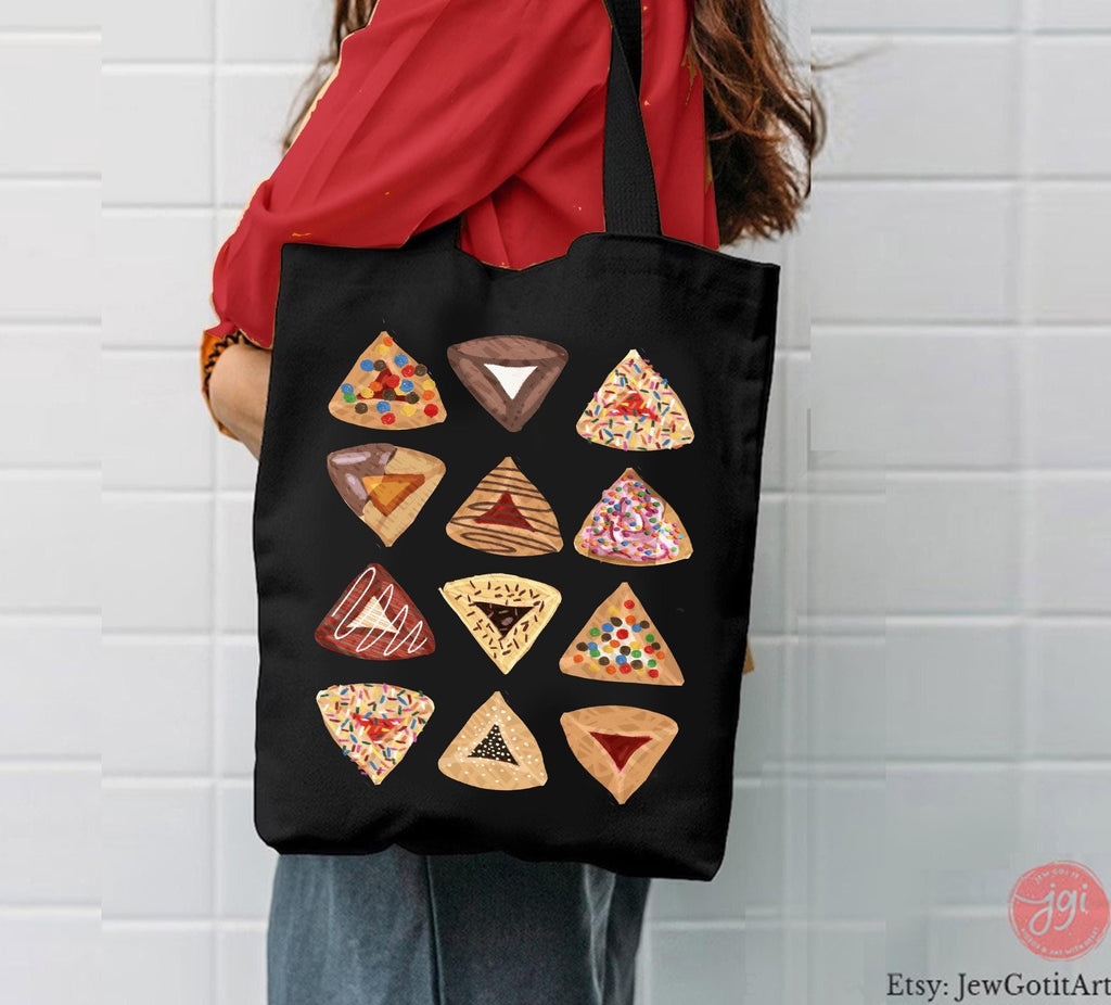 Purim Tote Bag Mishloach Manot Hamantaschen Queen of Hearts Queen Esther Jewish Gift Israeli Am Yisrael Chai Megillah Costume Purim Holiday