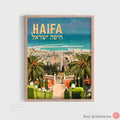 Haifa Israel Wall Art City Art Poster Holyland Am Yisrael Chai Jewish Gift Israeli Artist Gift Jewish Gifts Art Poster Israel Art