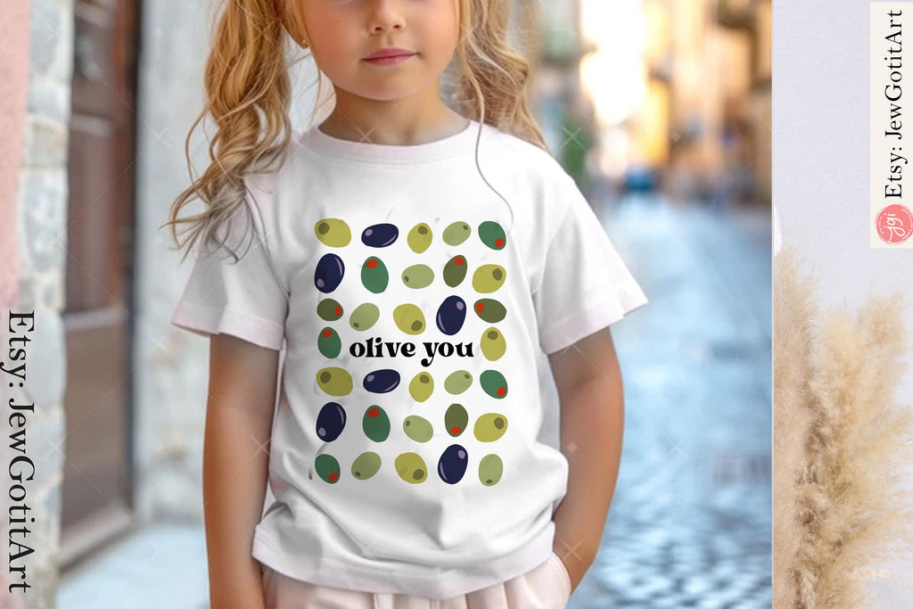 Olive You Sweatshirt Olives of Israel T-Shirt Unisex Tee Jewish Israel Art Am Yisrael Chai Women’s Graphic Tee Shirt I Love You Gift