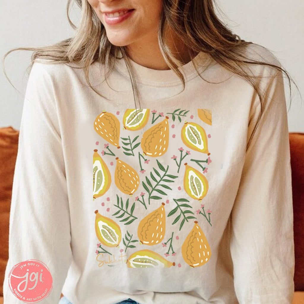 Etrog Sukkot TShirt Fruits of Israel, Sukkah, fruit, feast of tabernacles, jewish gift, Israel, Design Graphic Shirt, Gift for her, shirt