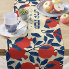 Personalized Shabbat Shalom Table Runner, Jewish gift shabbos, Pomegranate, fruit flowers, jewish gift israel art, customized gifts שבת שלום