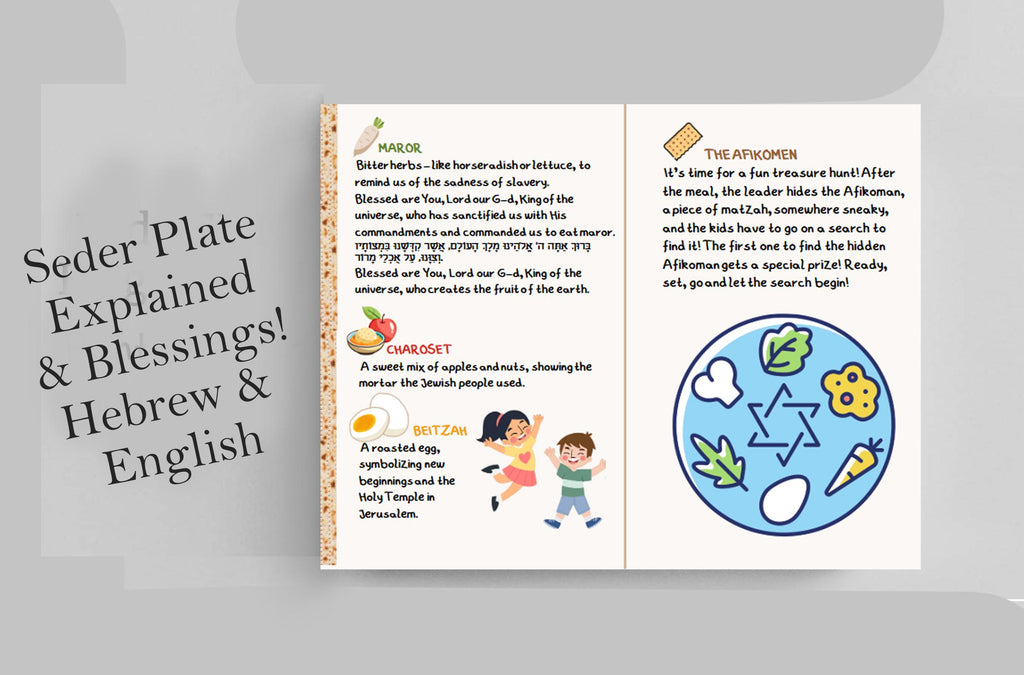 Kids Haggadah Printable Download Fun Passover Seder Joke Page Seder Questions Passover Table Game Seder Night Activity Passover Gift