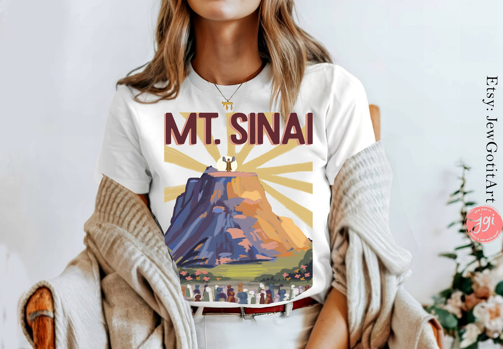 Mt. Sinai TShirt Shavuot Am Yisrael Chai shirt graphic shirt israel art jewish gift Proud Jew Israeli Artist Jewish Holiday Gift Idea